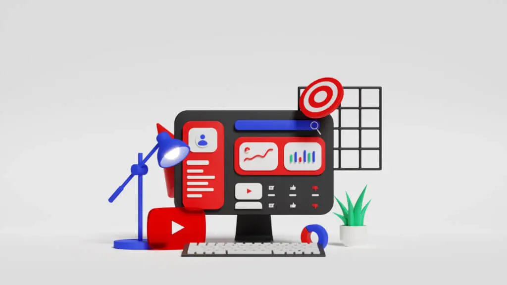 social media marketing analysis youtube channel grown 3d illustration | WebStep.kz