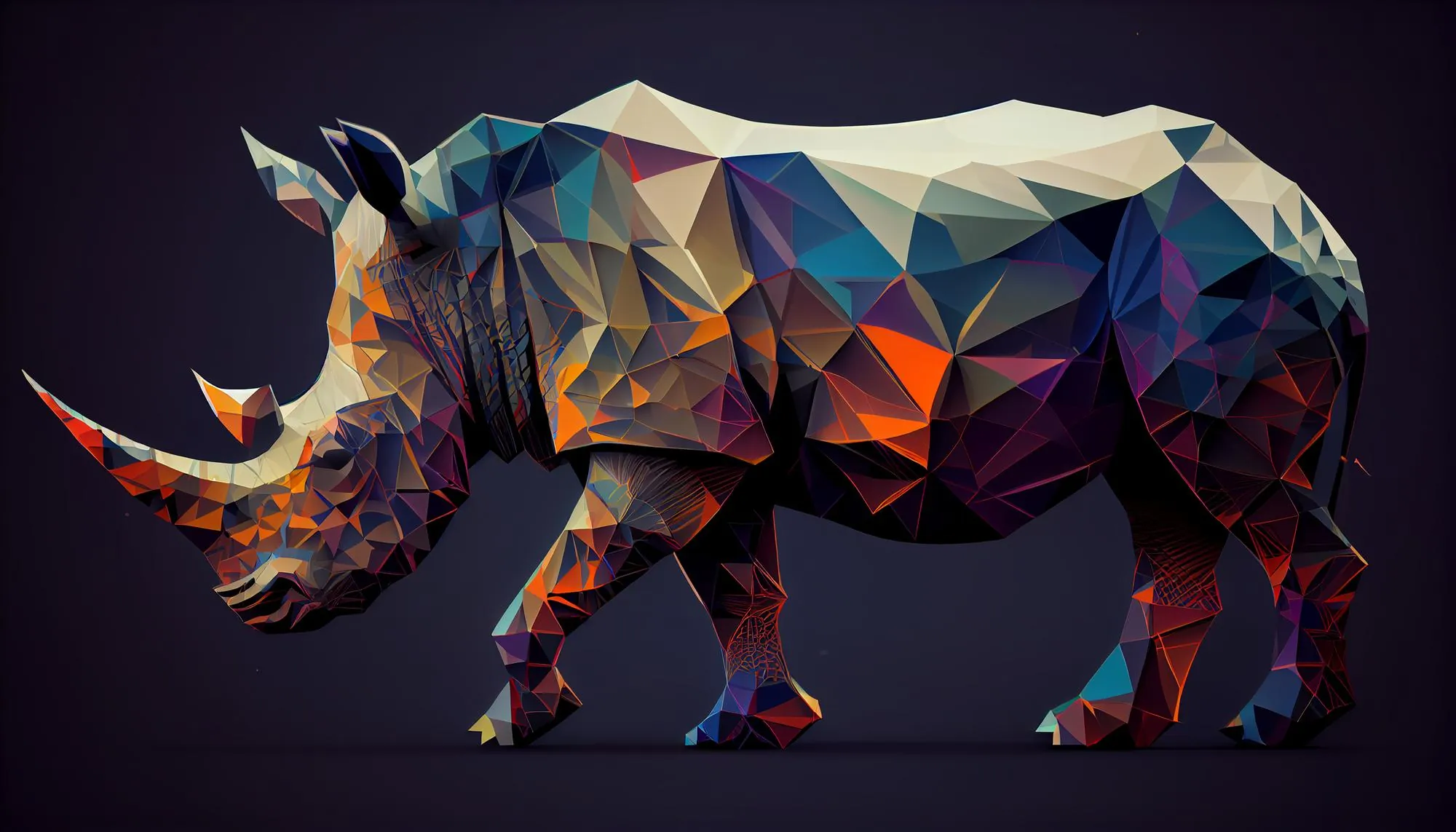 a-rhinoceros-is-depicted-in-a-low-poly-style